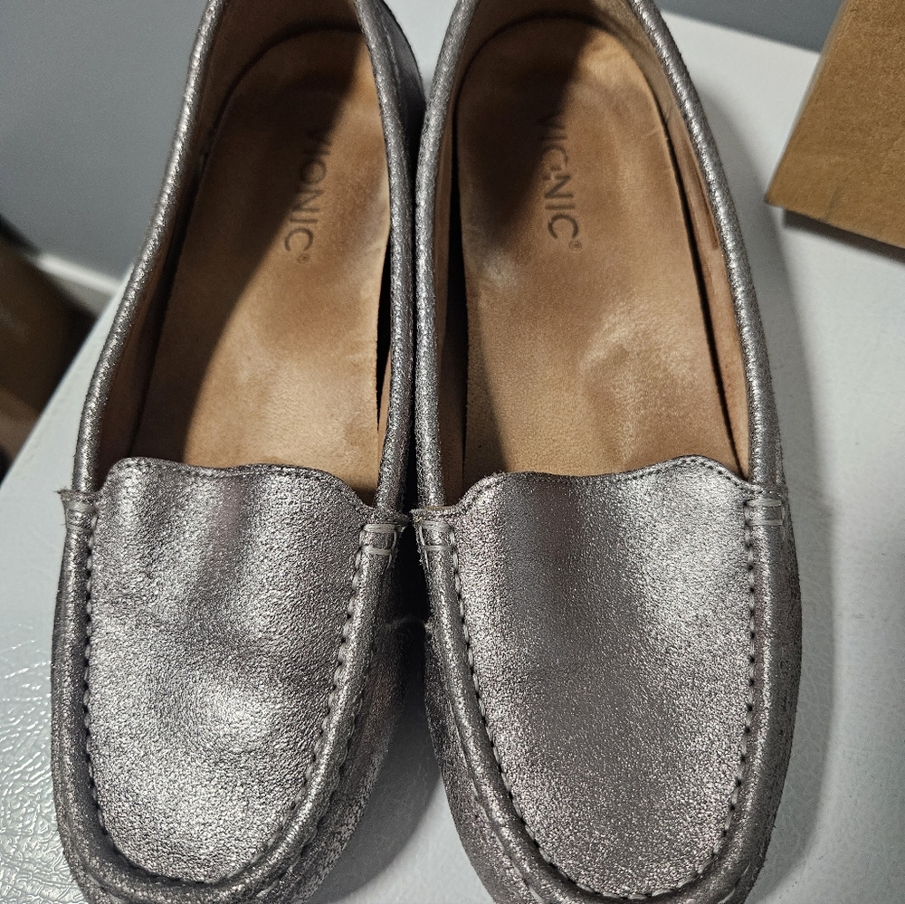 Vionic Debbie Metallic Gray Women's Loafers